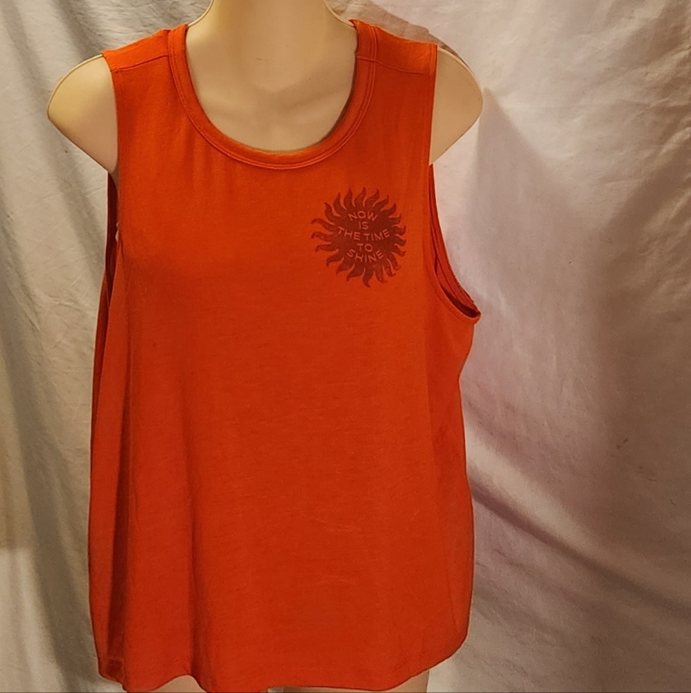 OLD NAVY NOW IS THE TIME TO SHINE LG ORANGE LADIES TANK